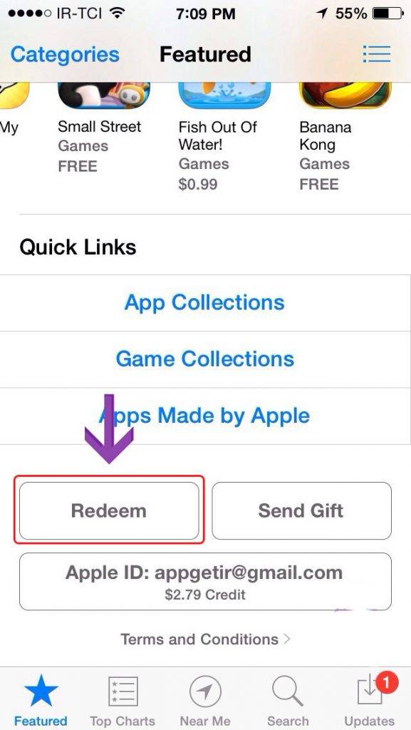 آموزش استفاده از گیفت کارت آیتونز