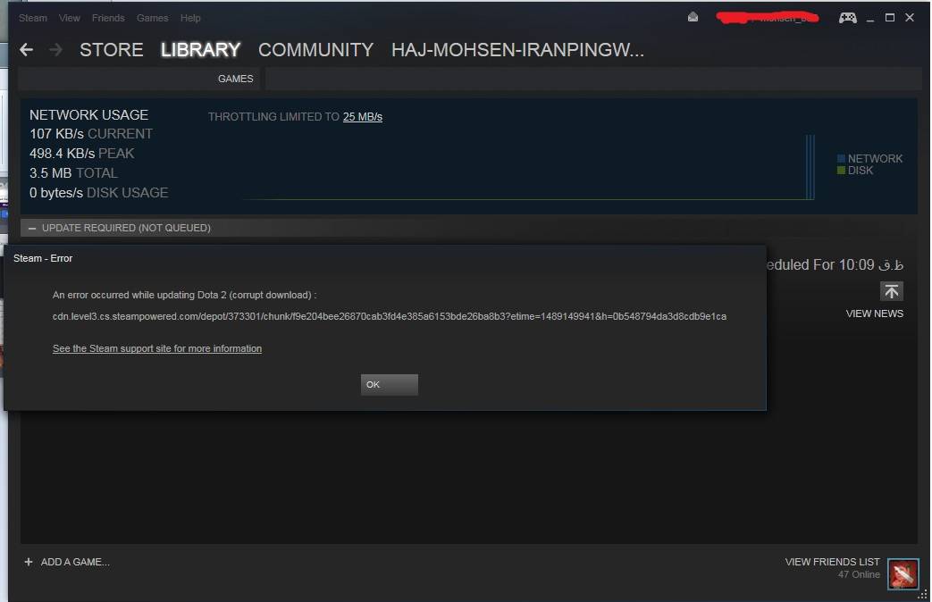 مشکل آپدیت نشدن استیم - Steam-Error